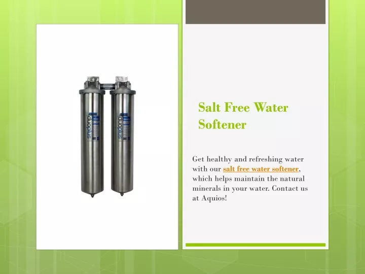 salt free water softener