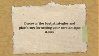 Top Places to Sell Rare Antiques for Maximum Value