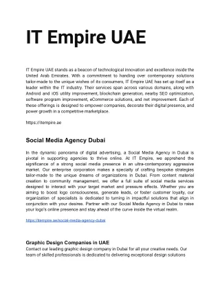 Graphic Designing Companies in UAE | IT Empire