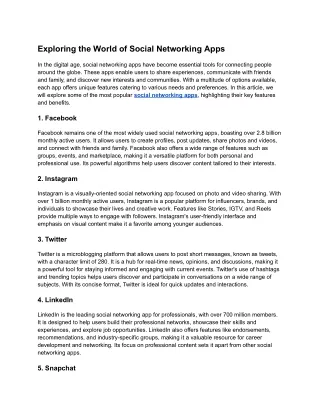 Exploring the World of Social Networking Apps