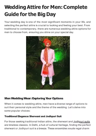 Wedding Attire For Men Complete Guide For The Big Day