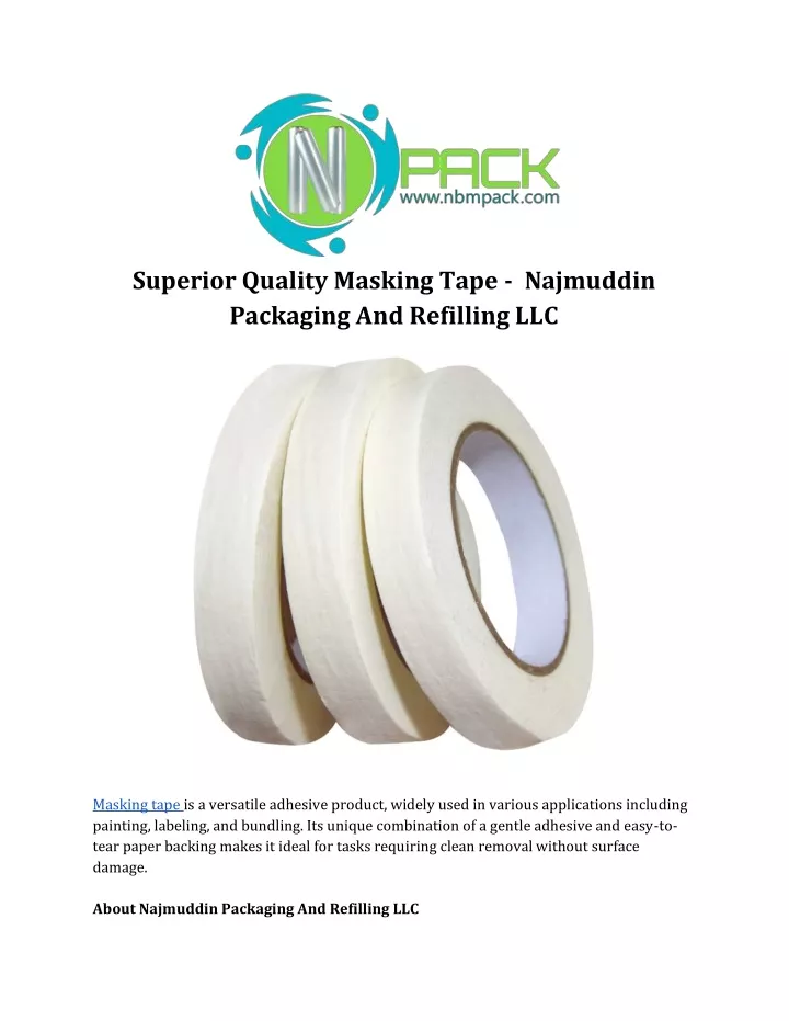 superior quality masking tape najmuddin packaging