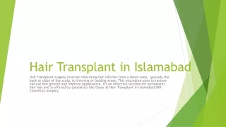 Hair Transplant in Islamabad