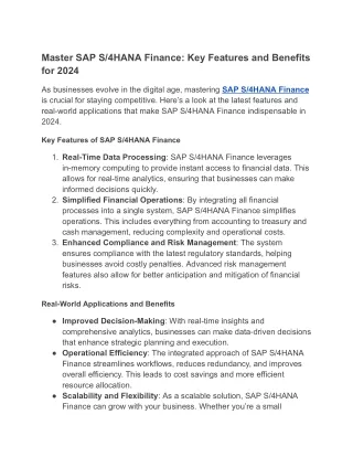 14-06-2024 Master SAP S_4HANA Finance_ Key Features and Benefits for 2024