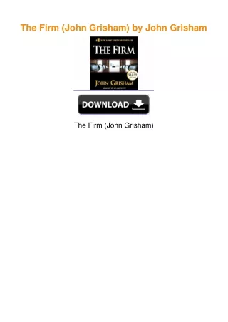 The Firm (John Grisham) by John Grisham