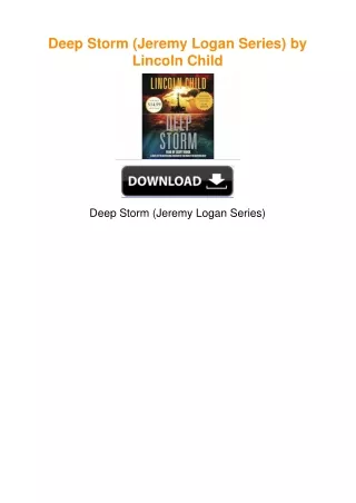 Deep Storm (Jeremy Logan Series) by Lincoln Child
