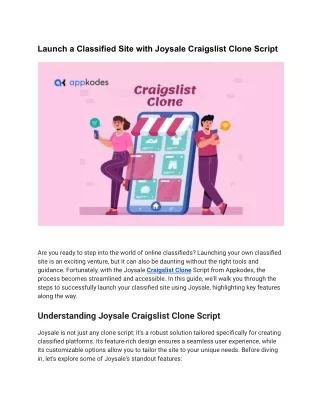 Launch a Classified Site with Joysale Craigslist Clone Script