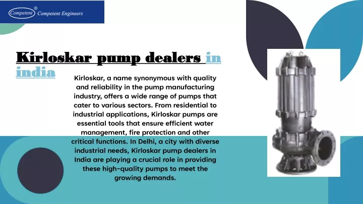 kirloskar pump dealers in india