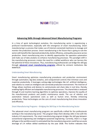 advancing skills through advanced smart