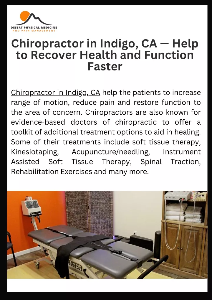 chiropractor in indigo ca help to recover health