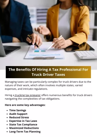 The Benefits Of Hiring A Tax Professional For Truck Driver Taxes