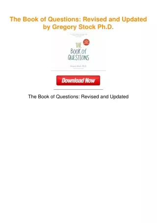 The Book of Questions: Revised and Updated by Gregory Stock Ph.D.