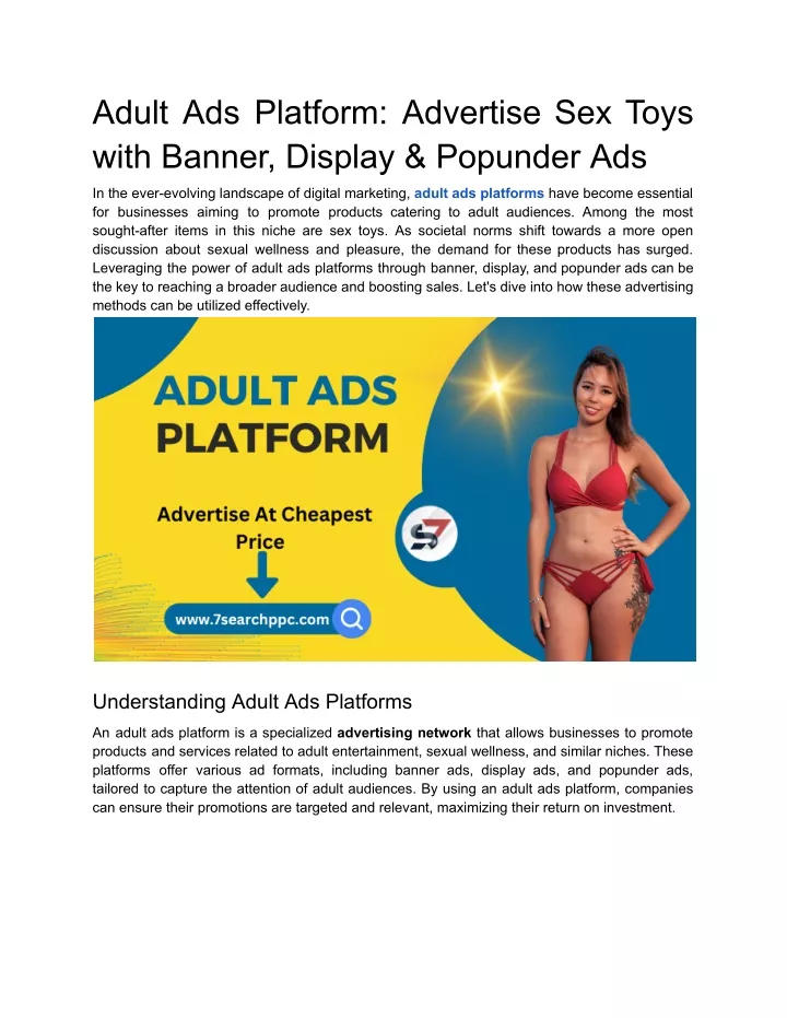 adult ads platform advertise sex toys with banner