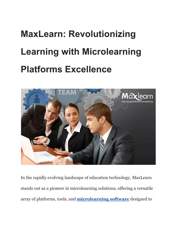 maxlearn revolutionizing