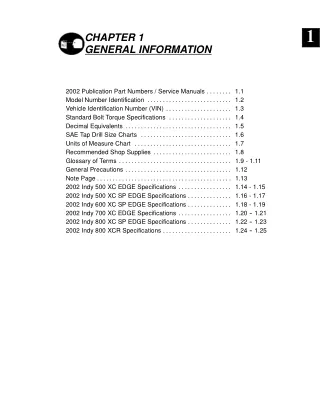 2002 Polaris 800 XCR SNOWMOBILE Service Repair Manual