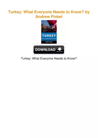 Turkey: What Everyone Needs to Know? by Andrew Finkel