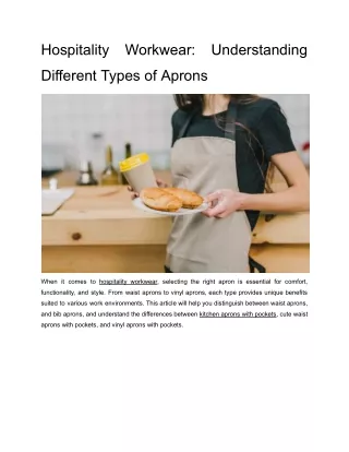 Hospitality-Workwear-Understanding-Different-Types-of-Aprons