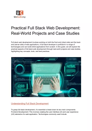 Practical Full Stack Web Development: Real-World Projects and Case Studies