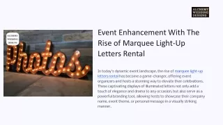 Event Enhancement With The Rise of Marquee Light-Up Letters Rental