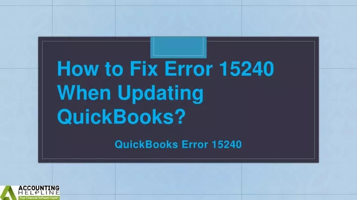 quickbooks error 15240