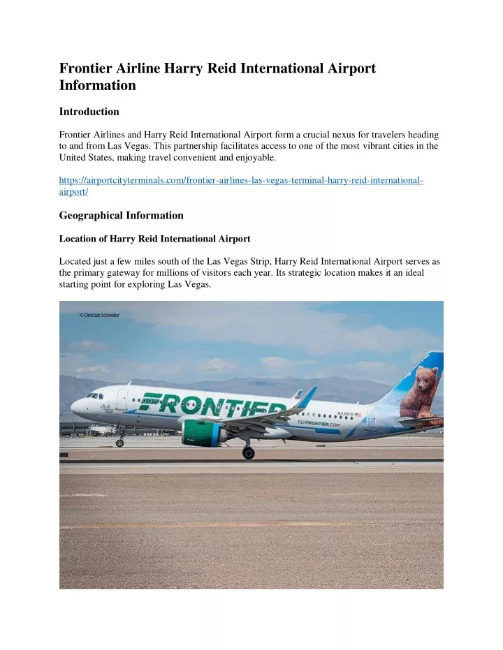 frontier airline harry reid international airport