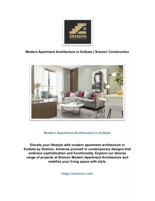 modern apartment architecture in kolkata sremon