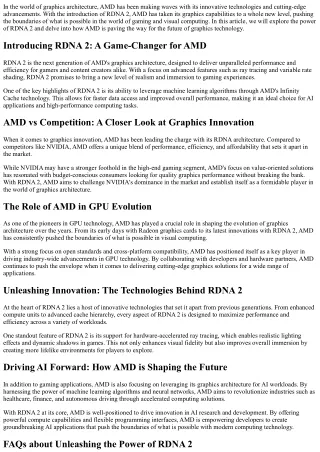 Unleashing the Power of RDNA 2: AMD's Next-Gen Graphics Architecture