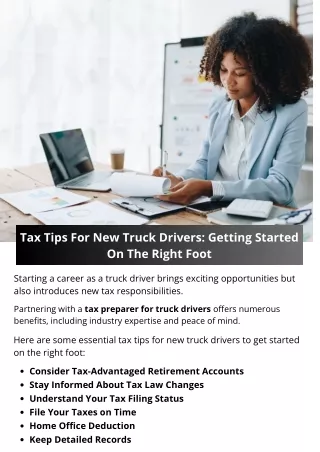 Tax Tips For New Truck Drivers: Getting Started On The Right Foot