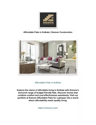 Affordable Flats in Kolkata | Sremon Construction