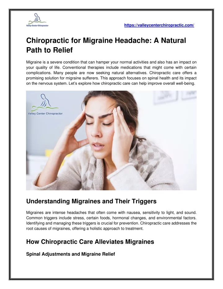 https valleycenterchiropractic com