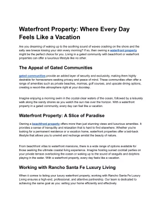 Waterfront Property_ Where Every Day Feels Like a Vacation