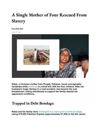 A Single Mother of Four Rescued From Slavery (1)