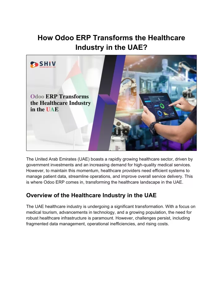 how odoo erp transforms the healthcare industry