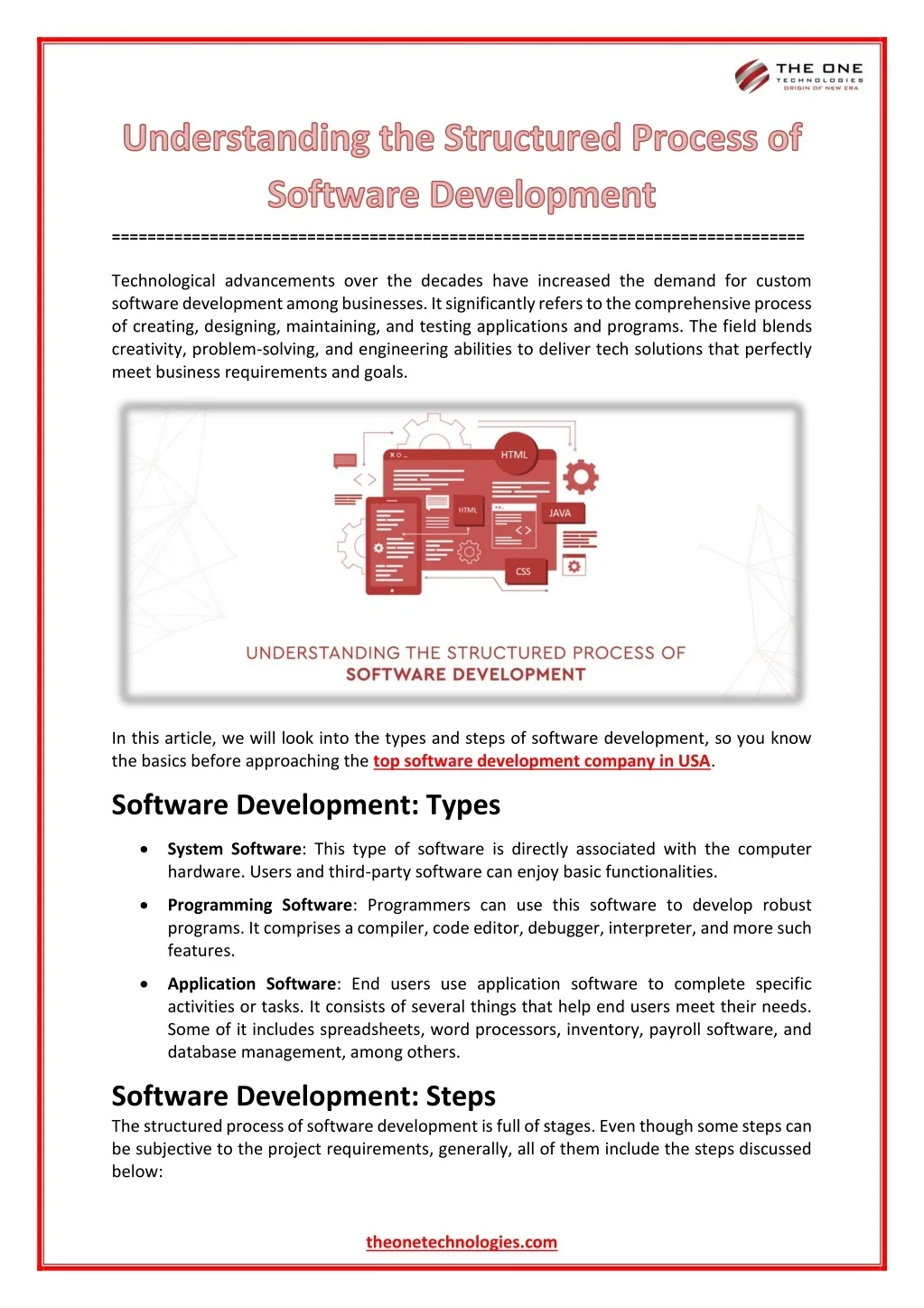 PPT - Understanding the Structured Process of Software Development ...