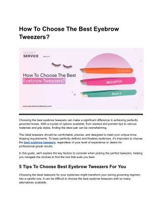 How To Choose The Best Eyebrow Tweezers