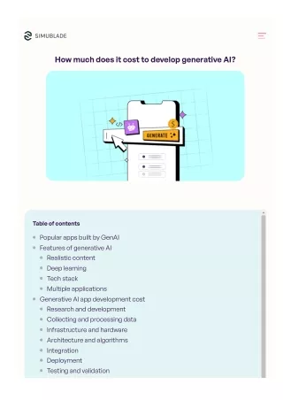 how much does it cost to develop generative ai