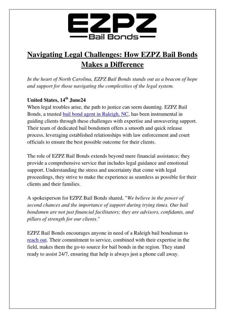 navigating legal challenges how ezpz bail bonds