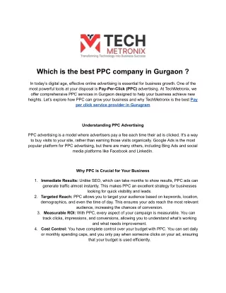 which is the best ppc company in gurgaon
