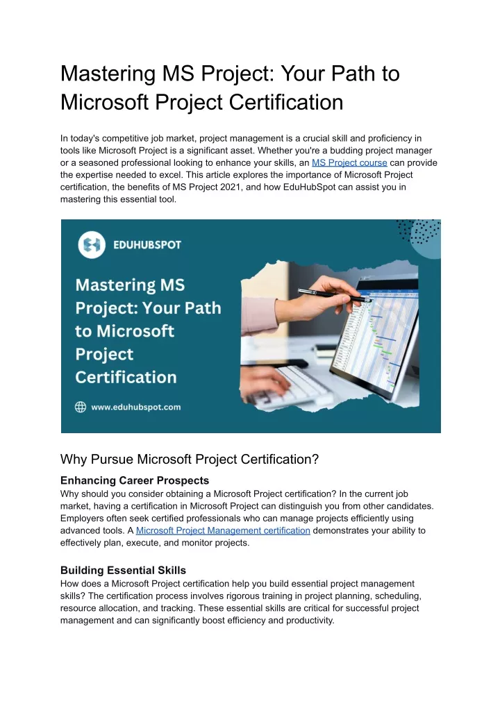 mastering ms project your path to microsoft