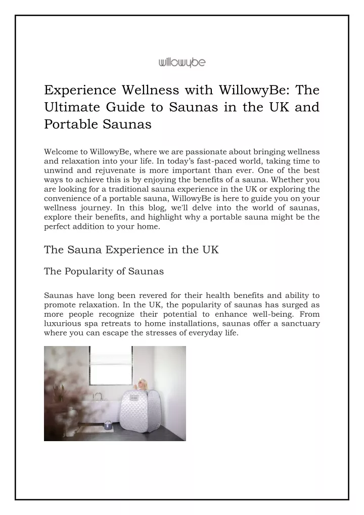 experience wellness with willowybe the ultimate