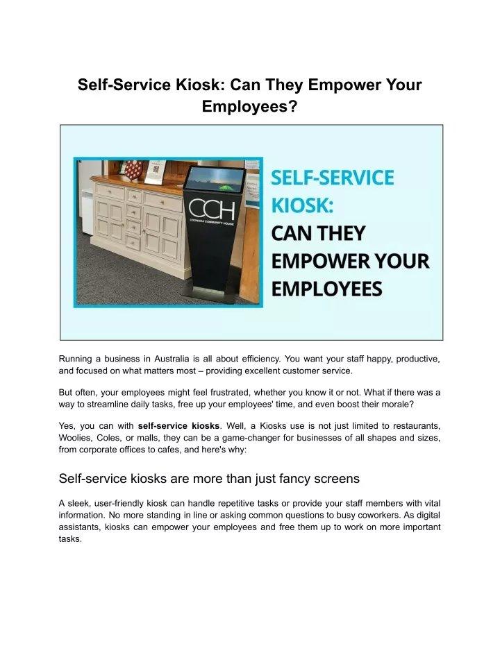 self service kiosk can they empower your employees