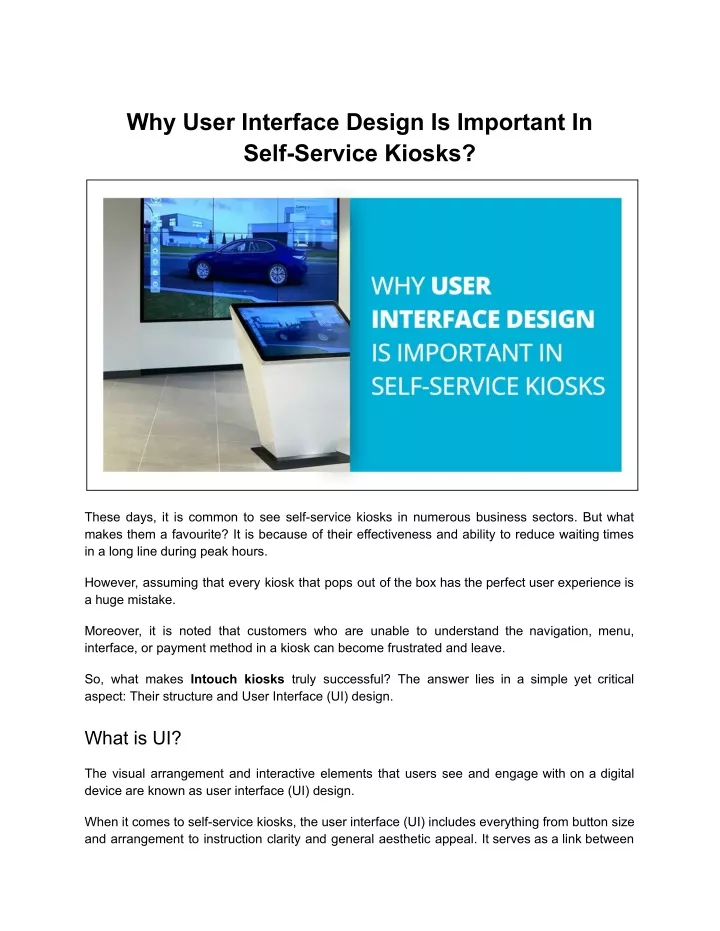 why user interface design is important in self