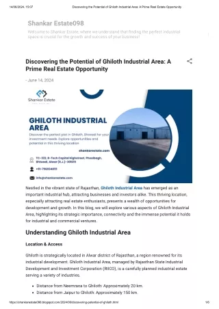 Discovering the Potential of Ghiloth Industrial Area_ A Prime Real Estate Opportunity