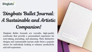 Dingbats Bullet Journal A Sustainable and Artistic Companion!