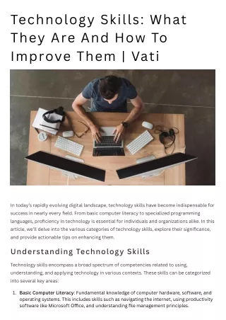 Technology Skills: What They Are And How To Improve Them | Vati