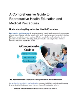 A Comprehensive Guide to Reproductive Health Education and Medical Procedures