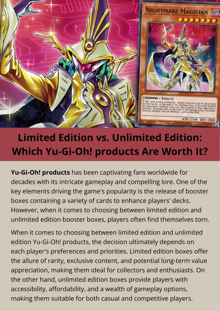 limited edition vs unlimited edition which