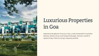 Luxurious Properties in Goa