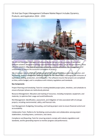 Oil And Gas Project Management Software Market