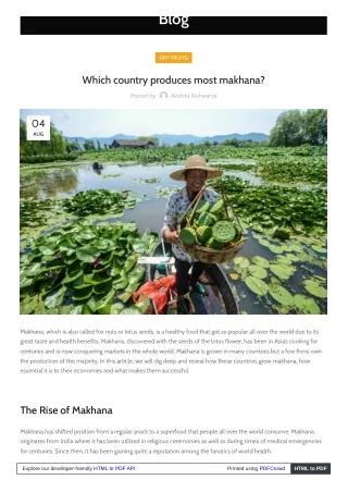 "Which Country Produces Most Makhana? An In-Depth Look "